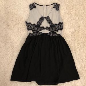 black and white dress